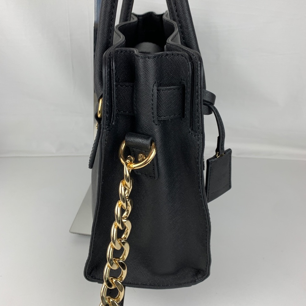 Michael Kors Hamilton Black Leather Satchel - Picture 5 of 7